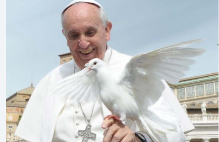 Francesco con una colomba
